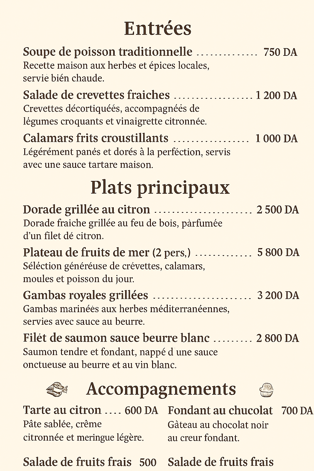 menu picture